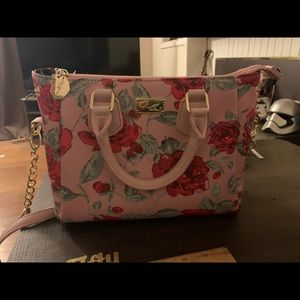 Betsey Johnson pink floral purse with matching wallet